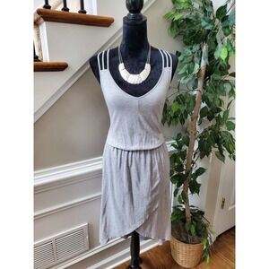 Threads 4 Thoughts Women's Gray Cotton Scoop Neck Sleeveless Knee Length Dress S